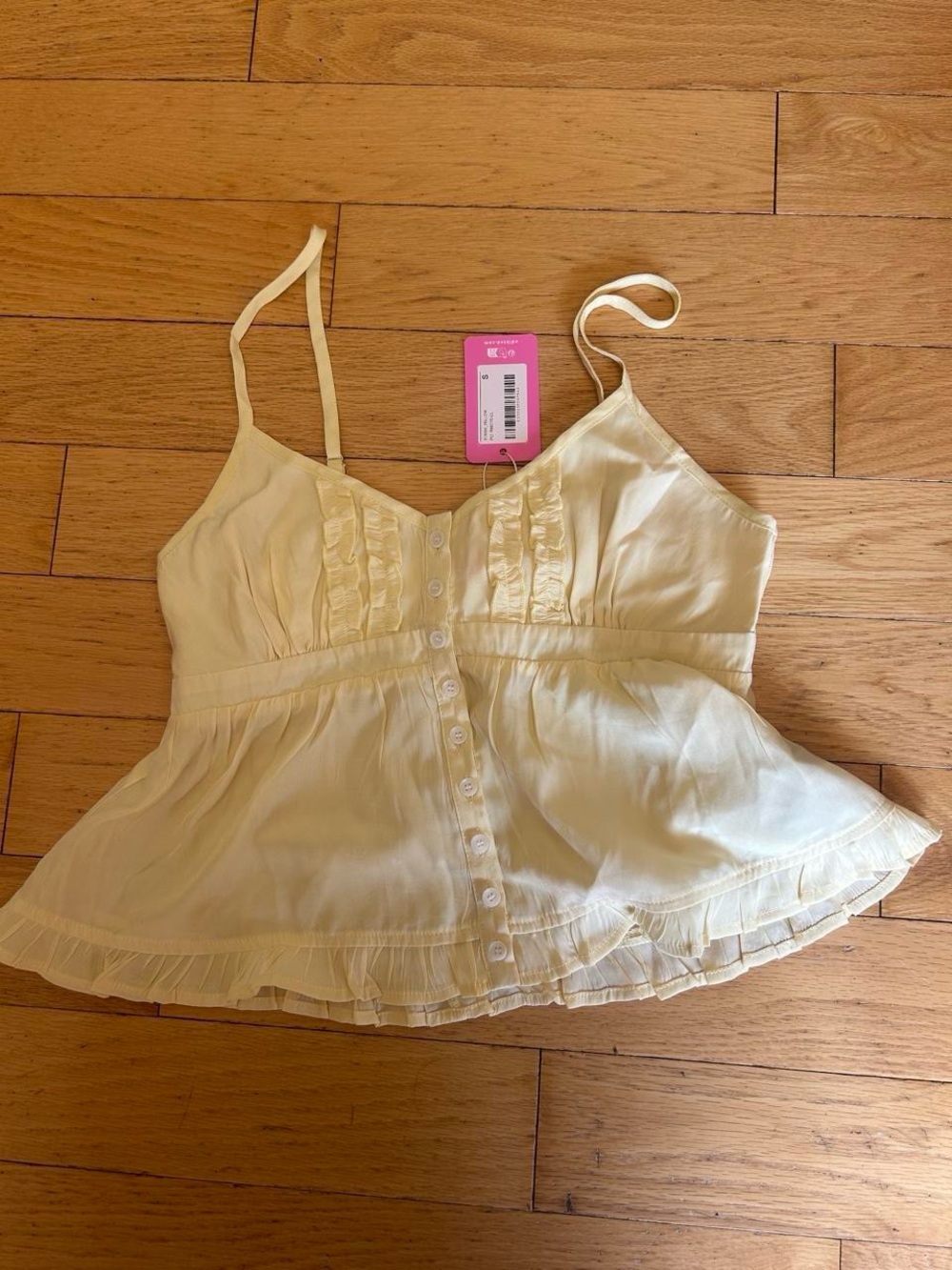 Edikted Pale Yellow Ruffle Cami Top